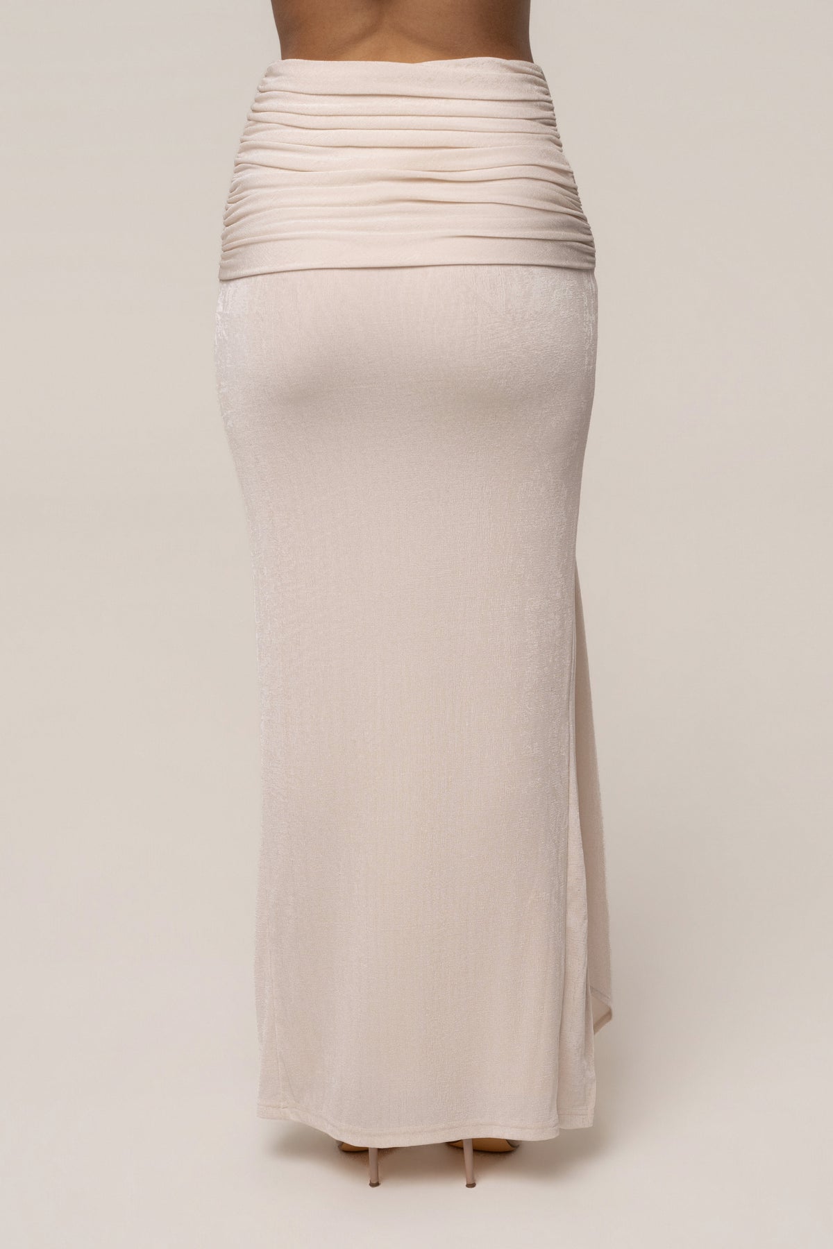 Ivory Muse Draped Maxi Skirt