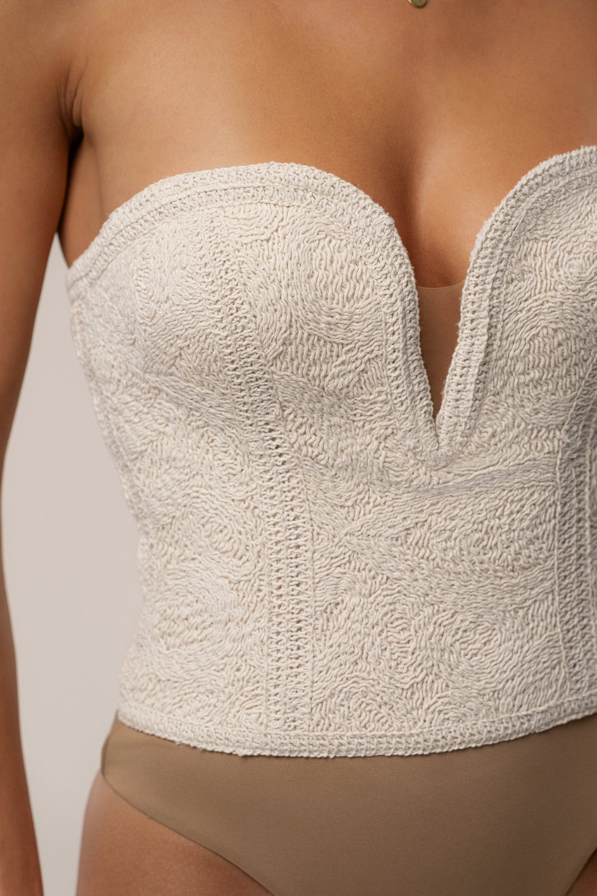Ecru Serene Coast Texture Bodysuit