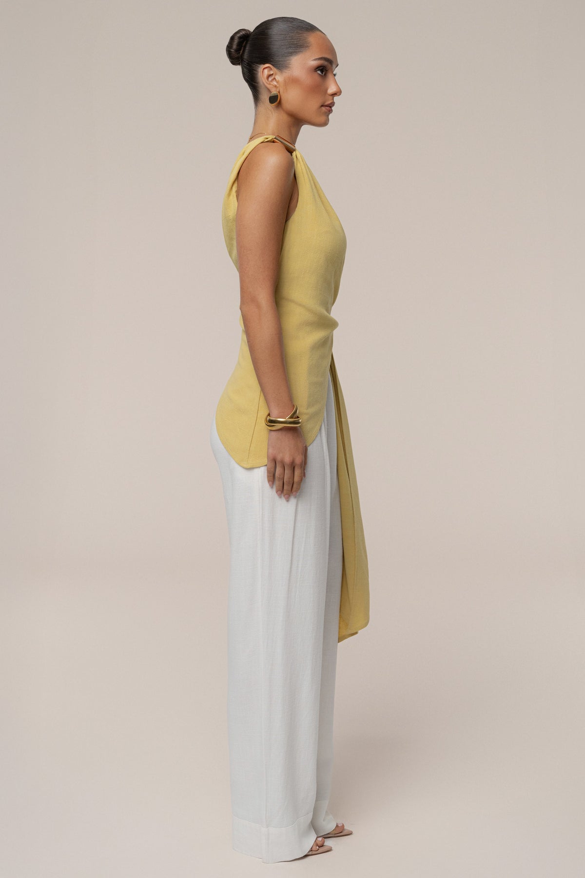 Yellow Palmera One Shoulder Top