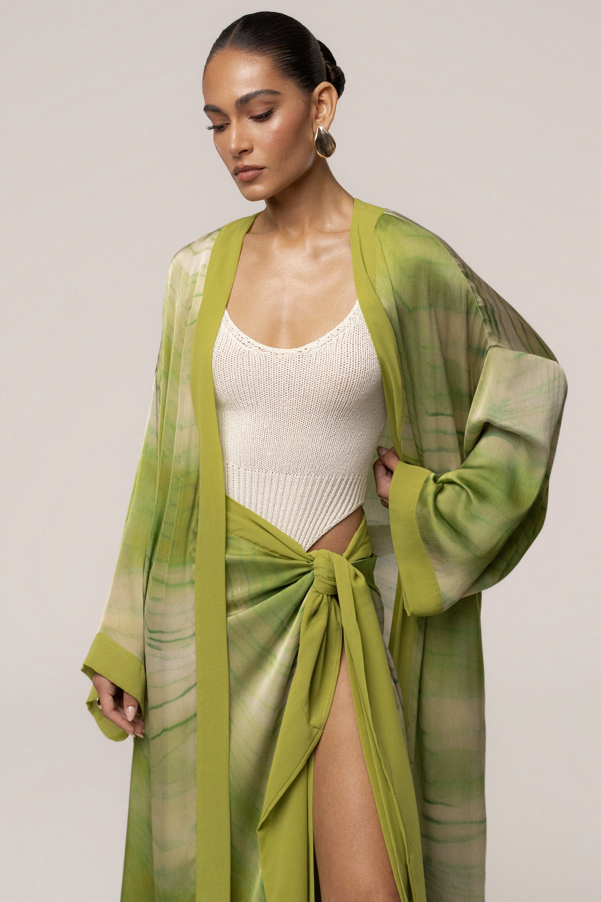 Green Bahía Satin Duster