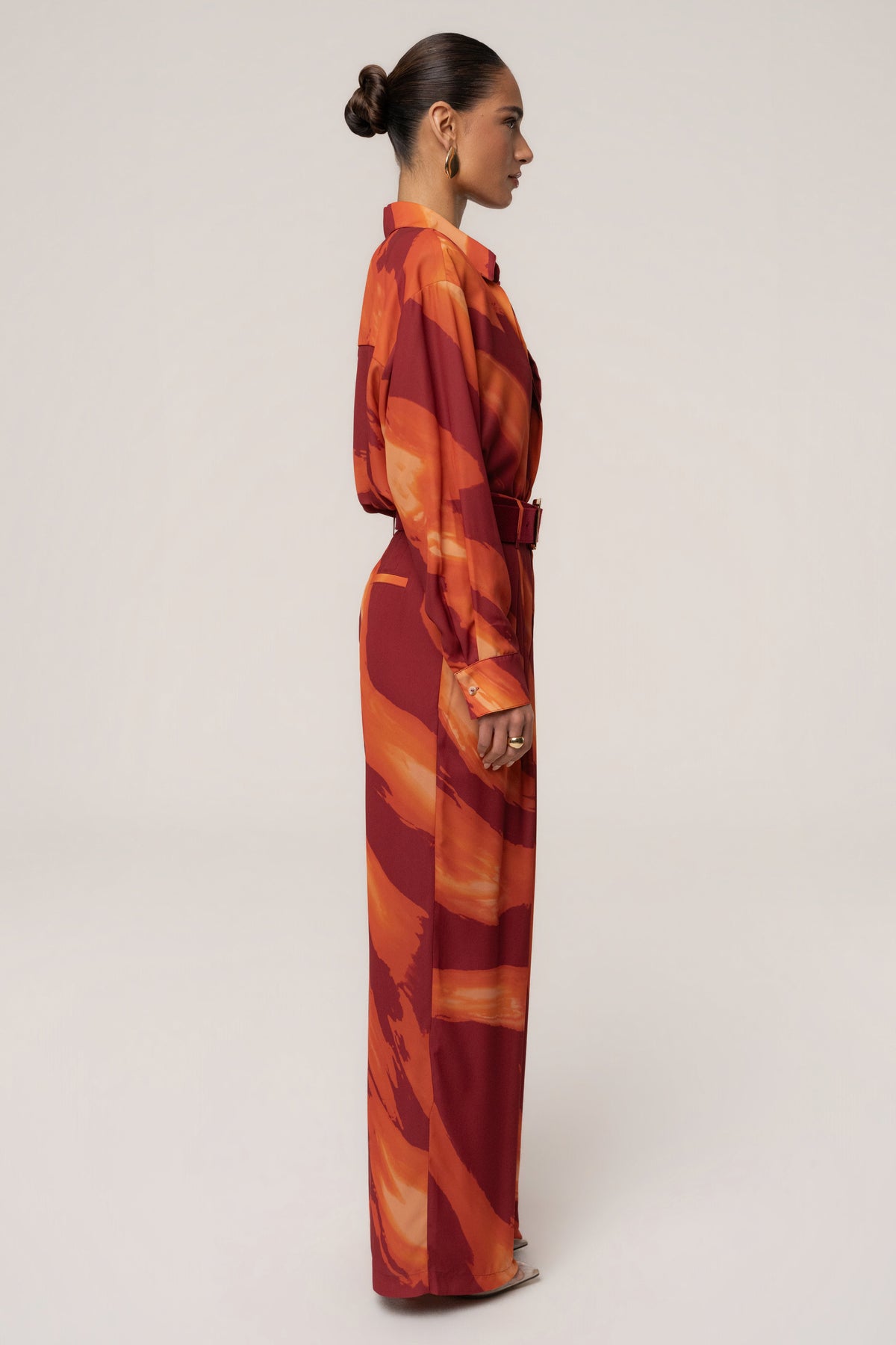 Crimson Dusk Soft Pleated Trouser