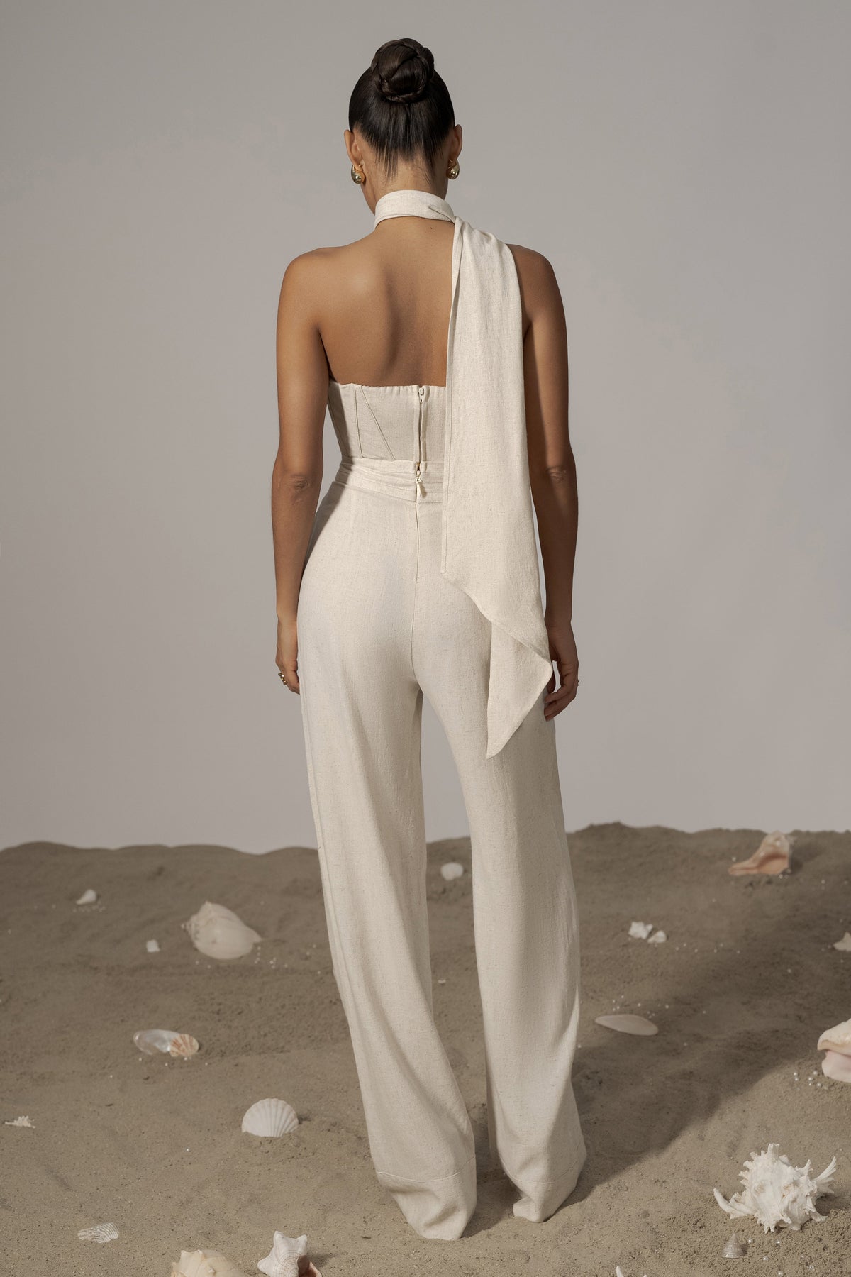 Natural Coastal Bliss Linen Bustier