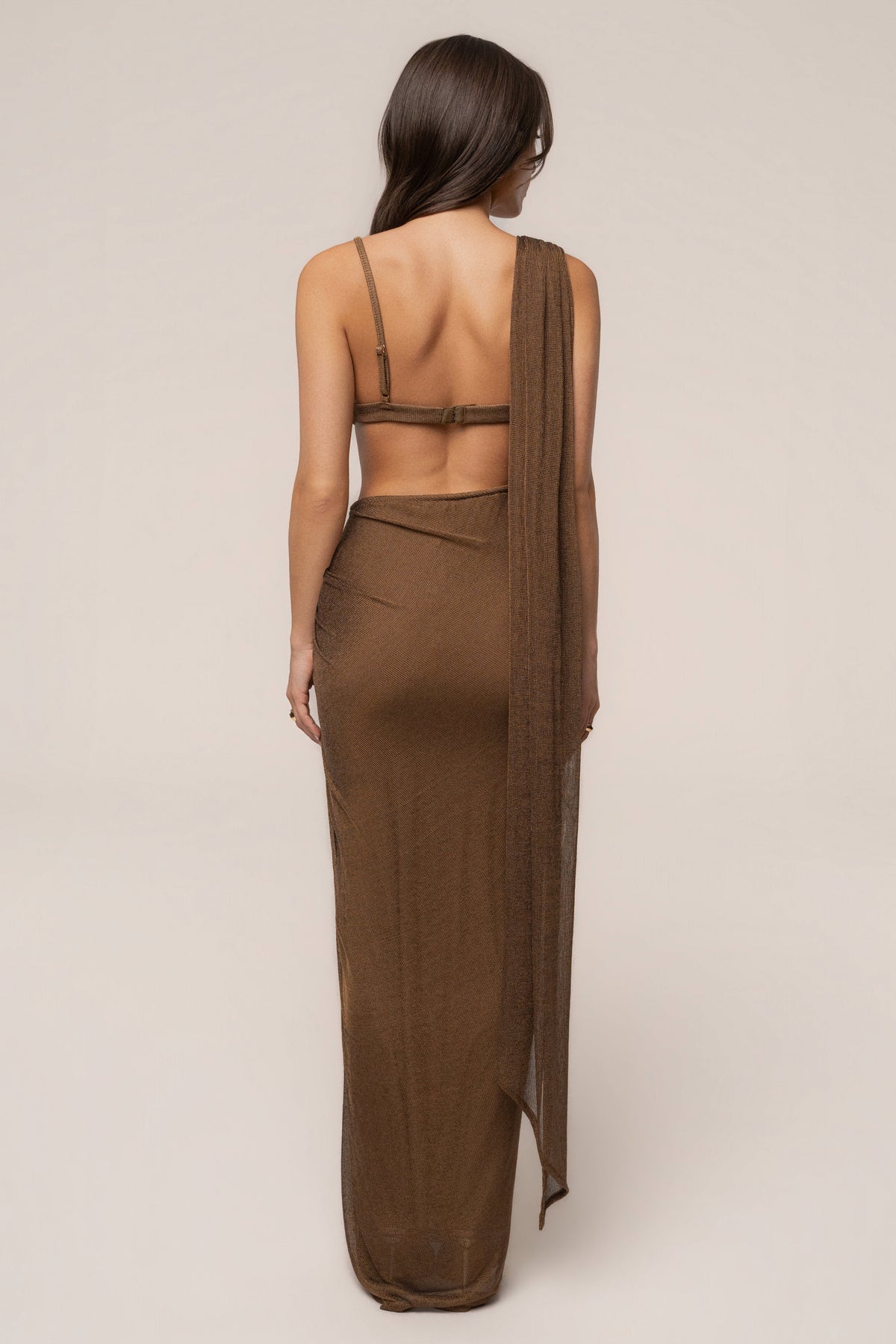 Bronze Noelia Metallic Slit Skirt