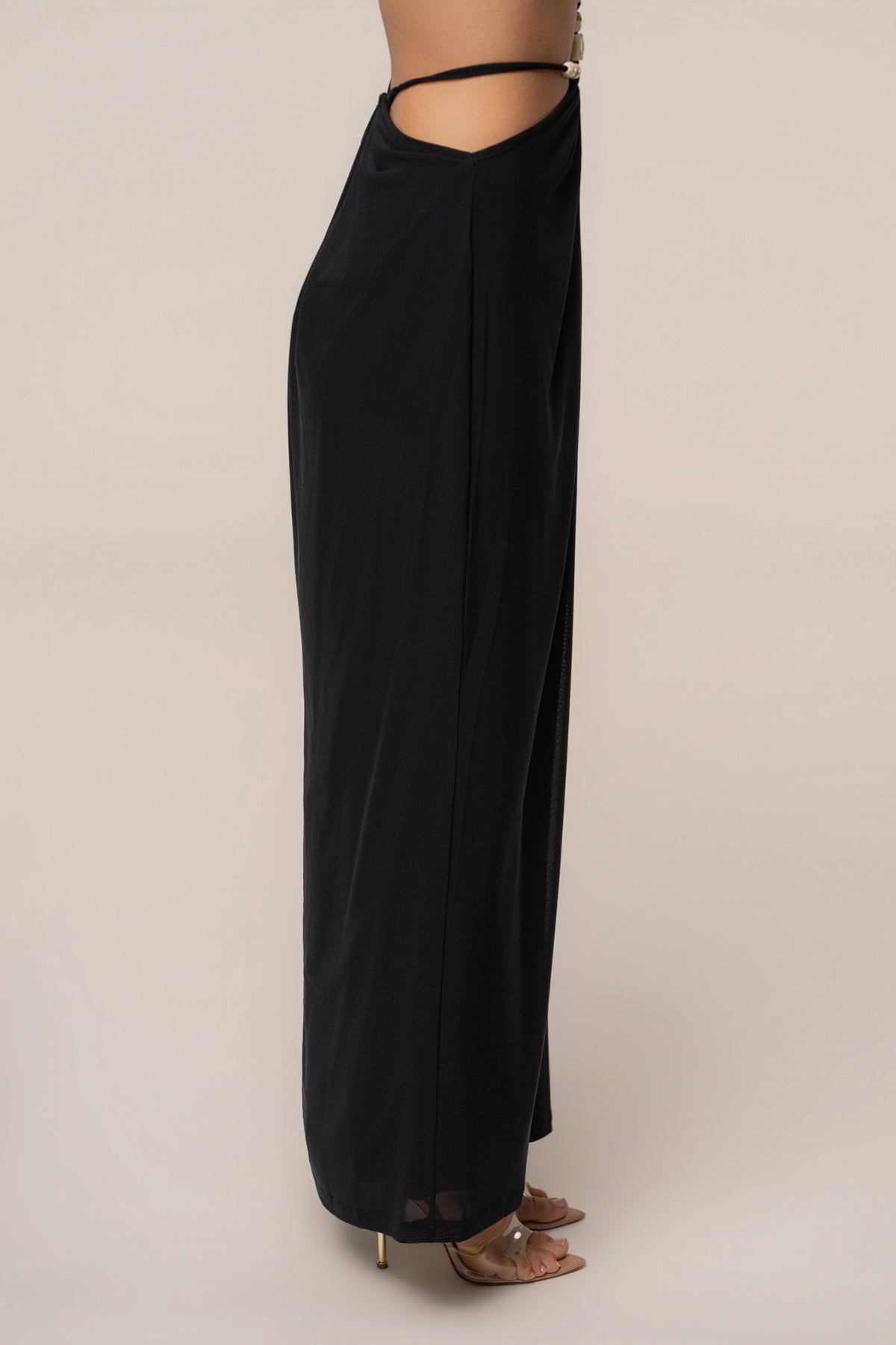Black Hera Draped Maxi Skirt