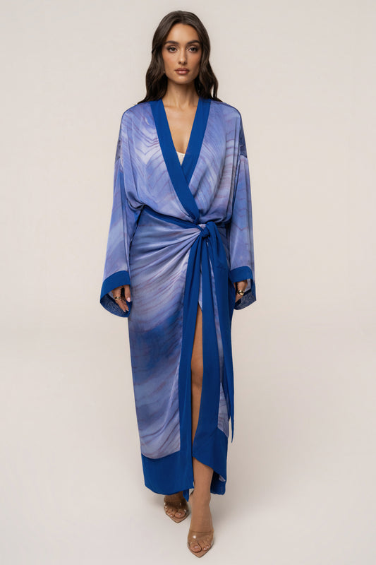 Blue Bahía Satin Duster