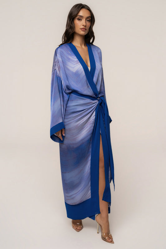 Blue Bahía Satin Duster
