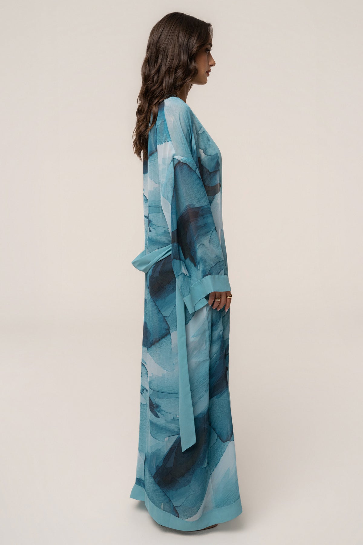 Blue Abstract Alissa Printed Duster
