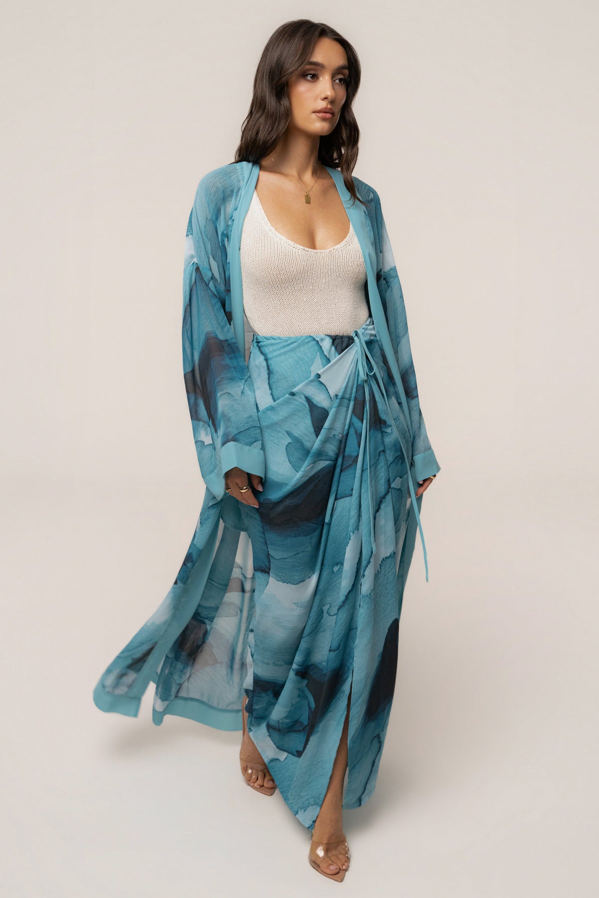 Blue Abstract Noelia Printed Skirt