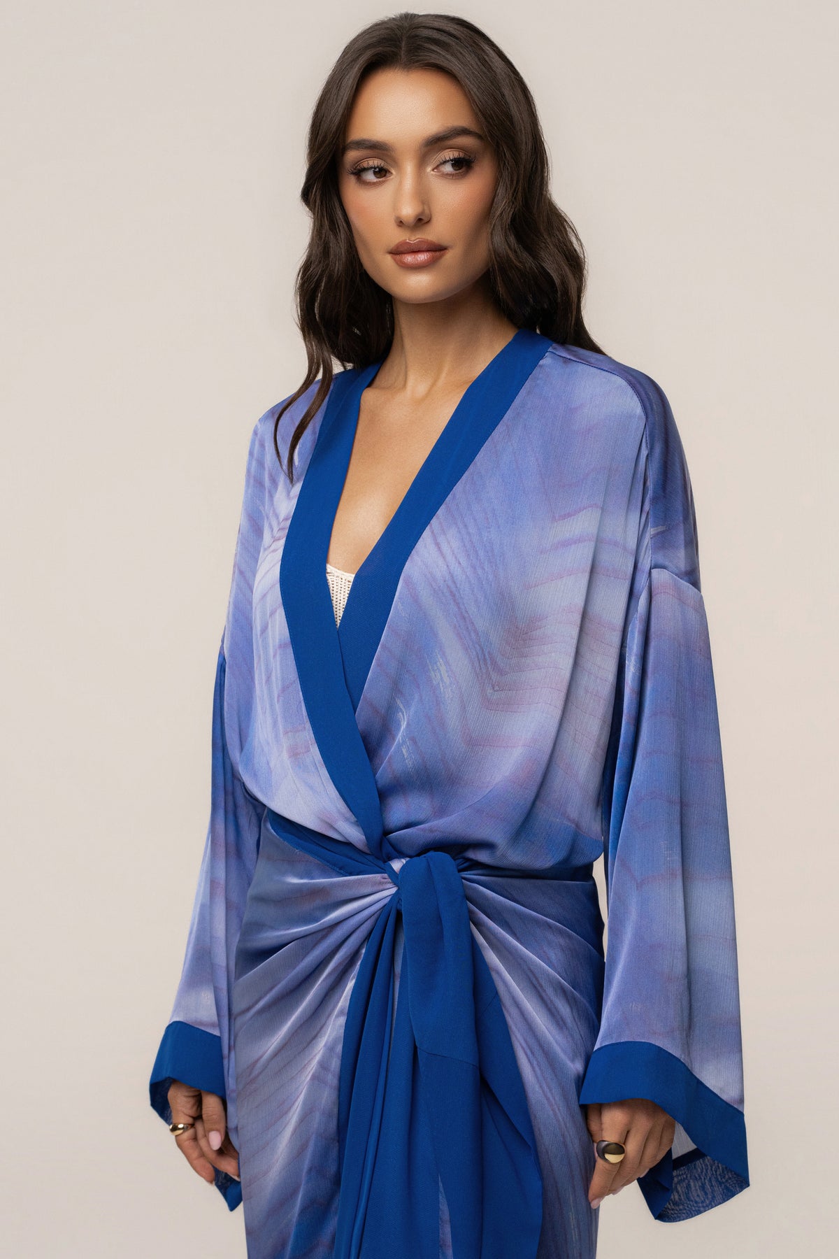 Blue Bahía Satin Duster