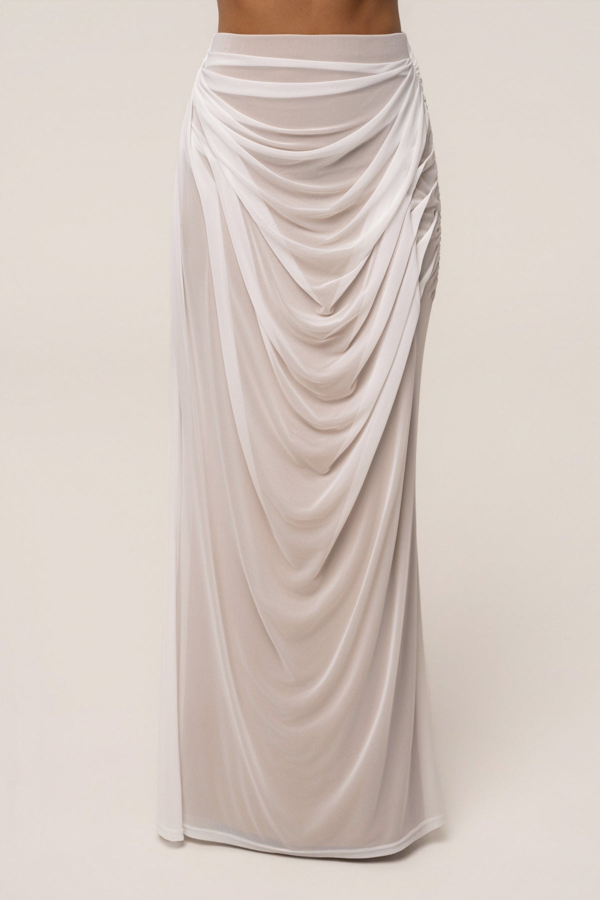 Ivory Ethereal Flow Maxi Skirt