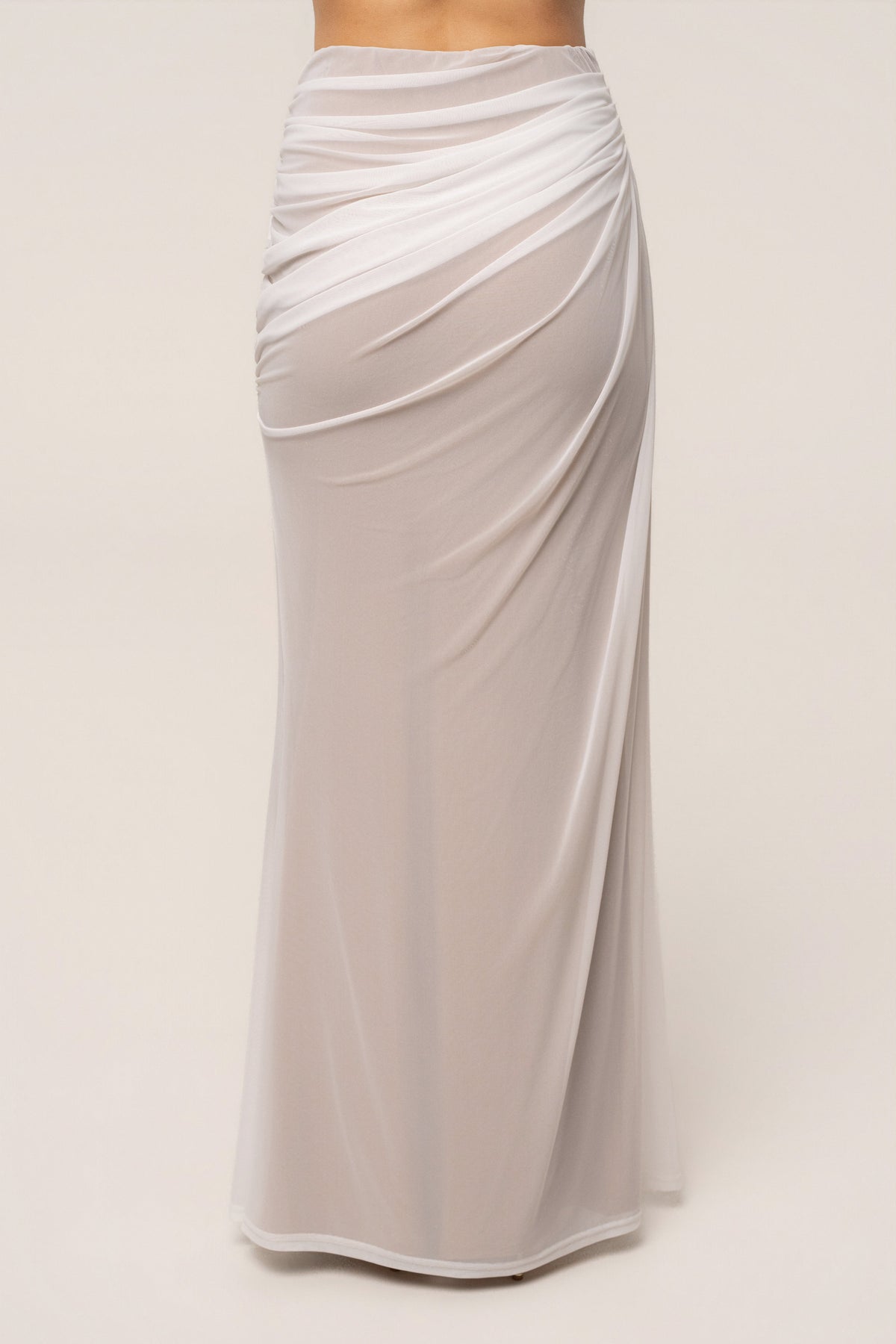 Ivory Ethereal Flow Maxi Skirt