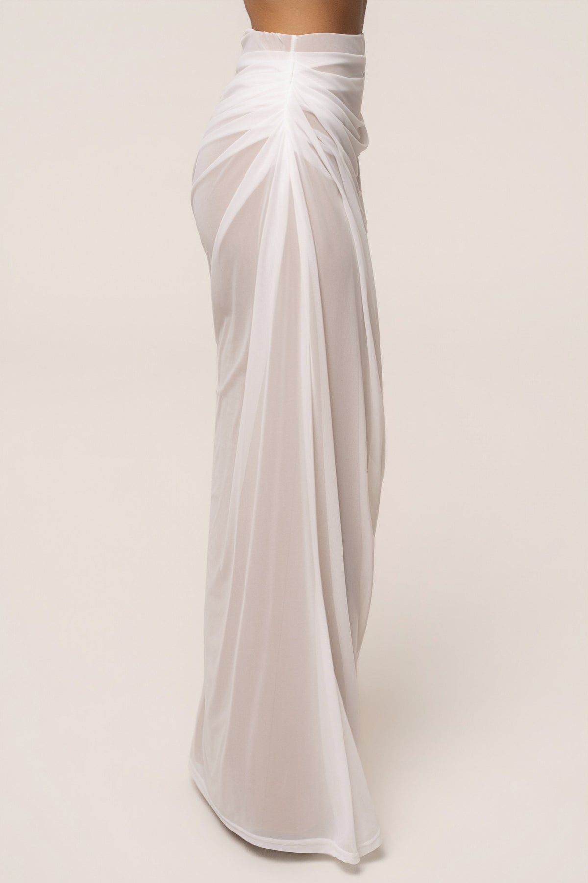 Ivory Ethereal Flow Maxi Skirt