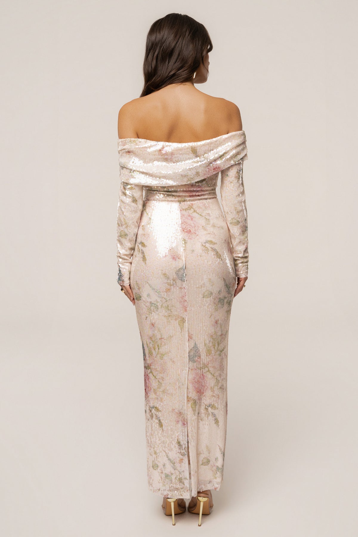 Ivory Floral Villa Nights Sequin Skirt