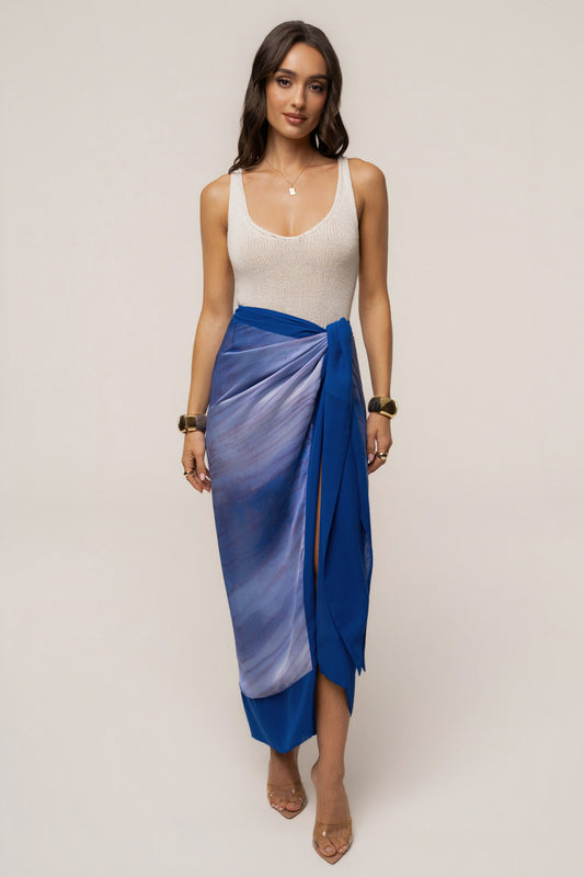 Blue Bahía Wrap Skirt