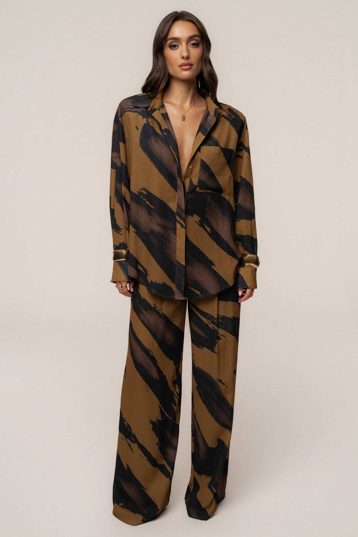 Gold Dusk Soft Pleated Trouser