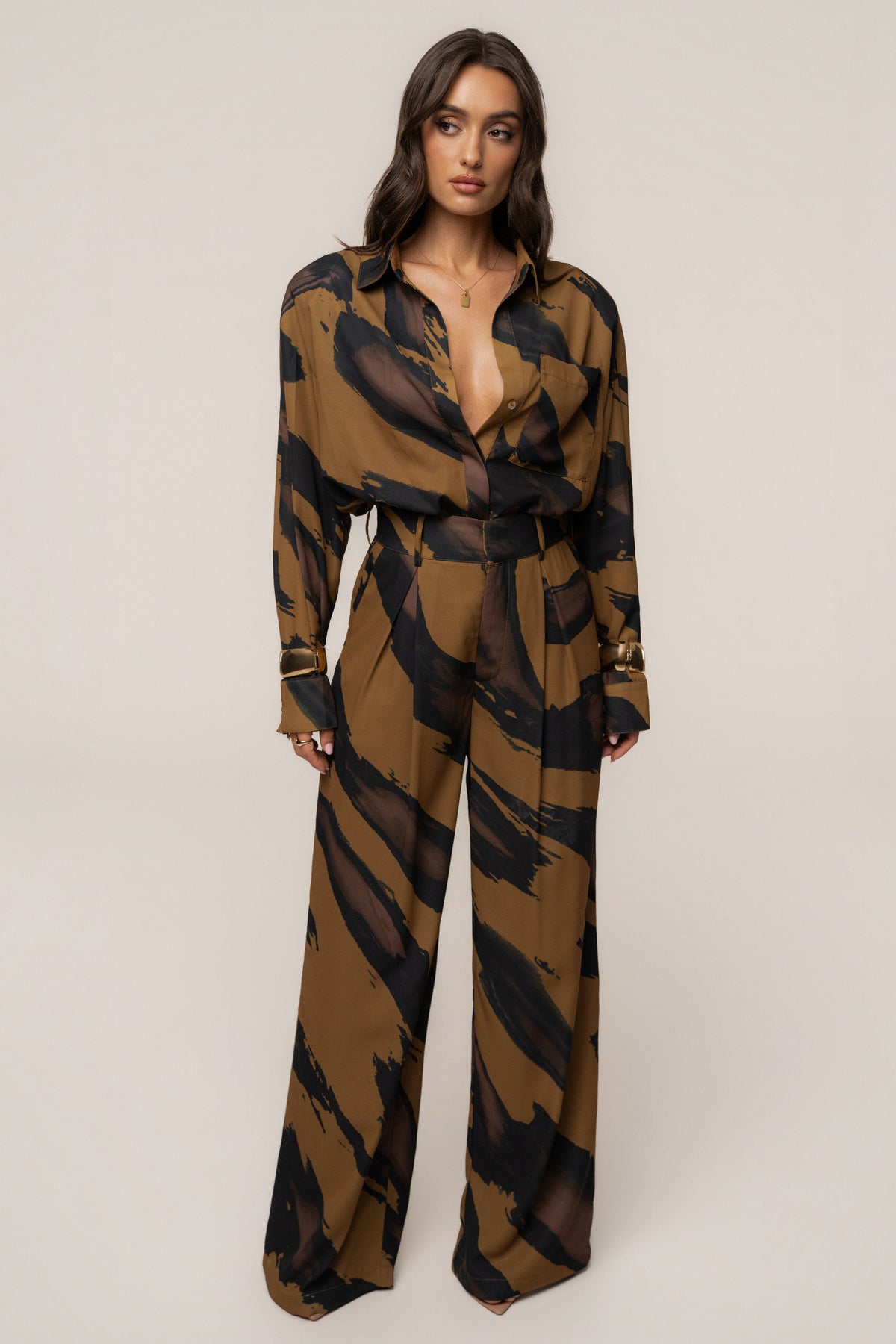 Gold Dusk Soft Pleated Trouser