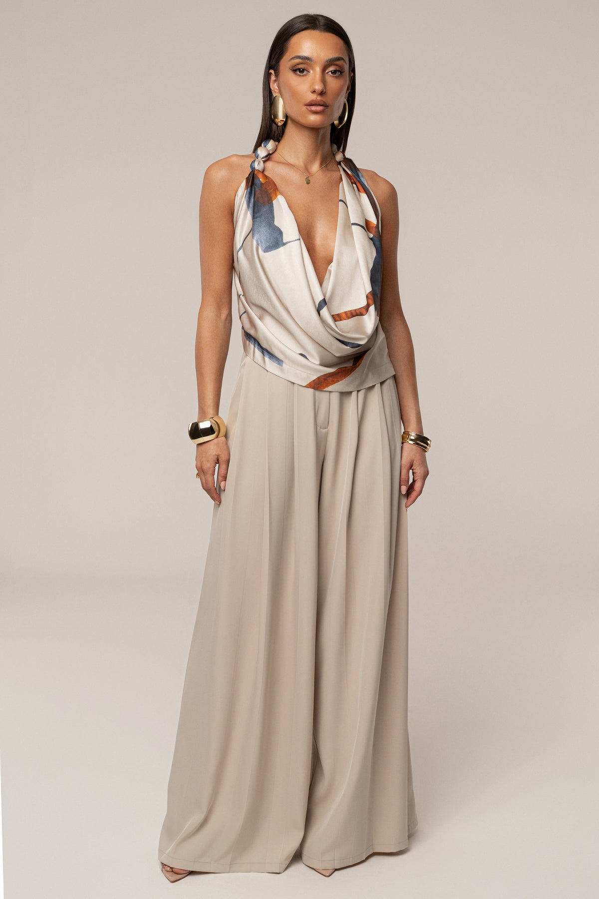 Ivory Tropic Dawn Satin Top