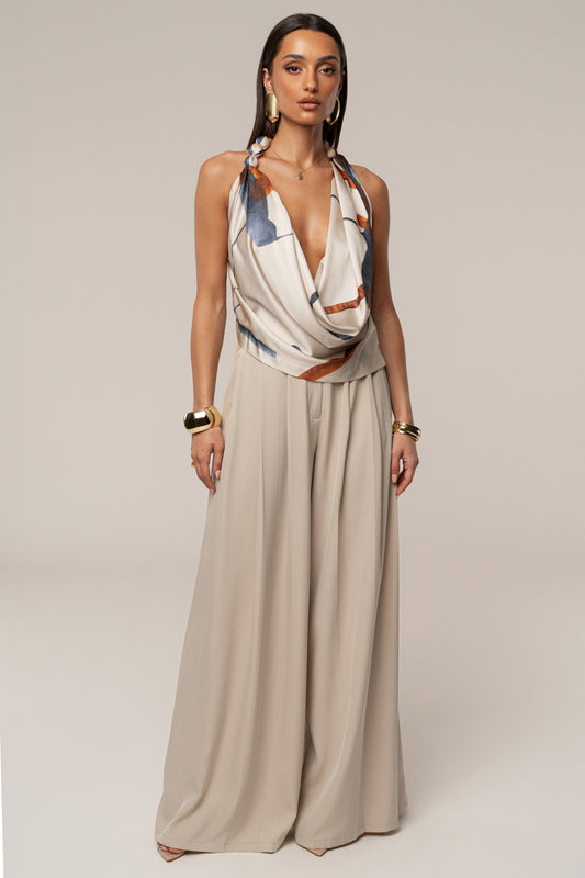 Ivory Tropic Dawn Satin Top