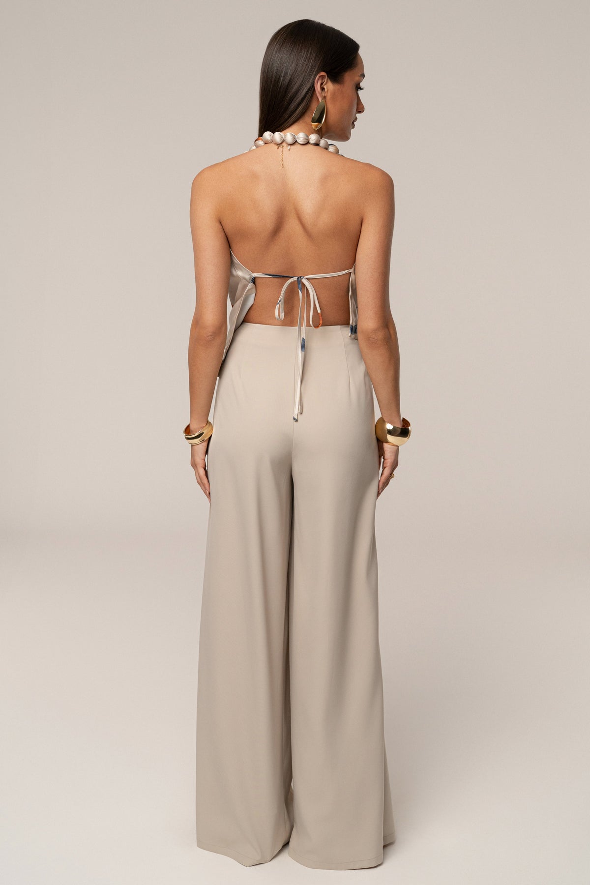 Ivory Tropic Dawn Satin Top