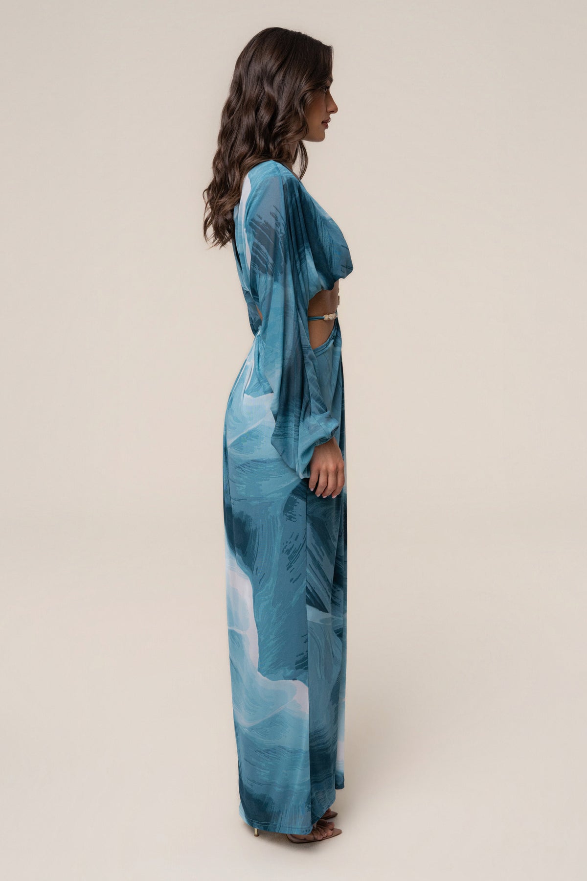 Sunset Blue  Hera Draped Maxi Skirt