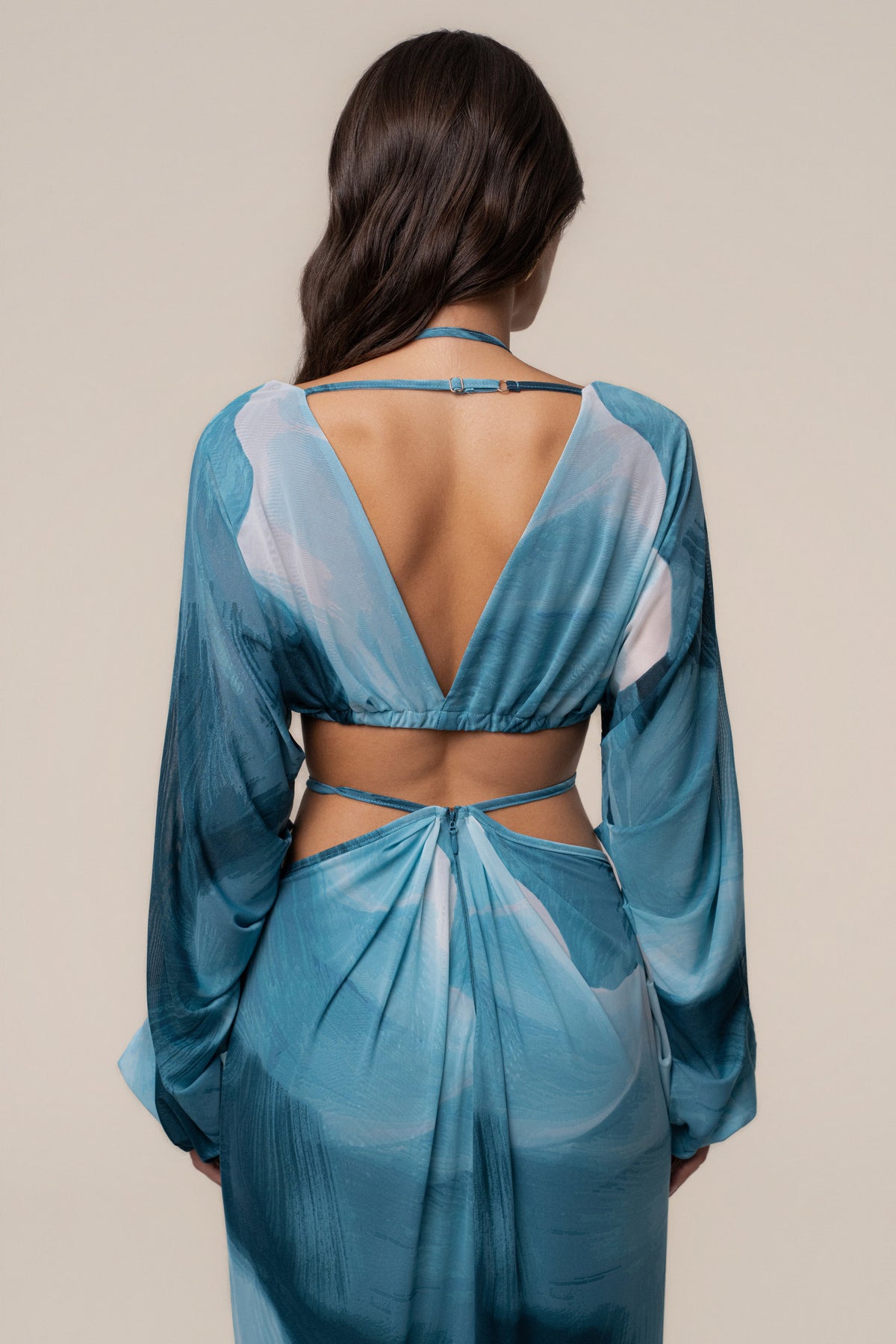 Sunset Blue  Hera Draped Maxi Skirt