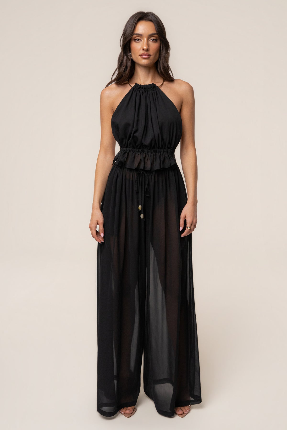 Black Resort Glow Chiffon Pant