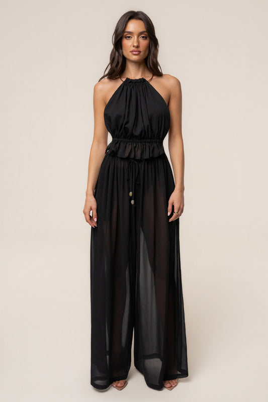 Black Resort Glow Chiffon Pant