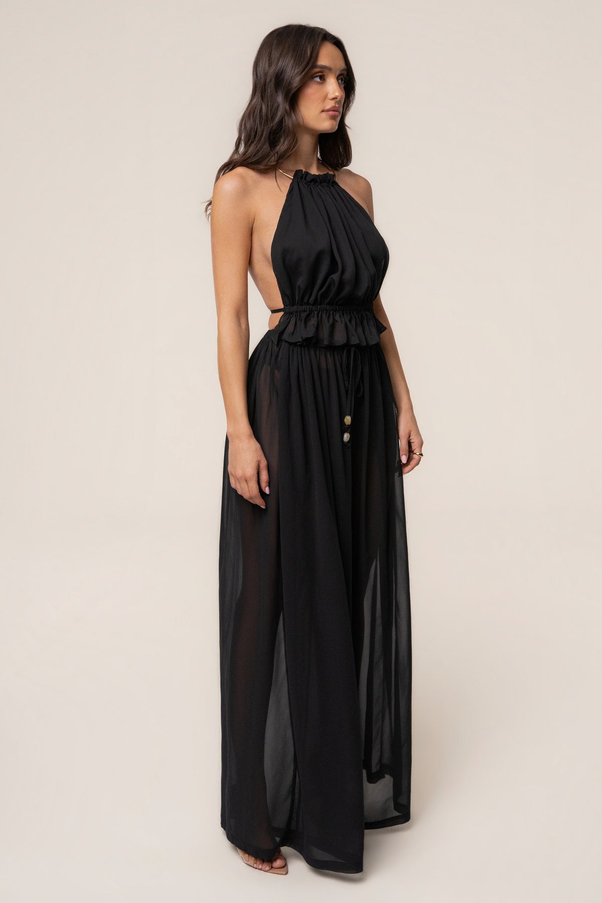 Black Resort Glow Chiffon Pant