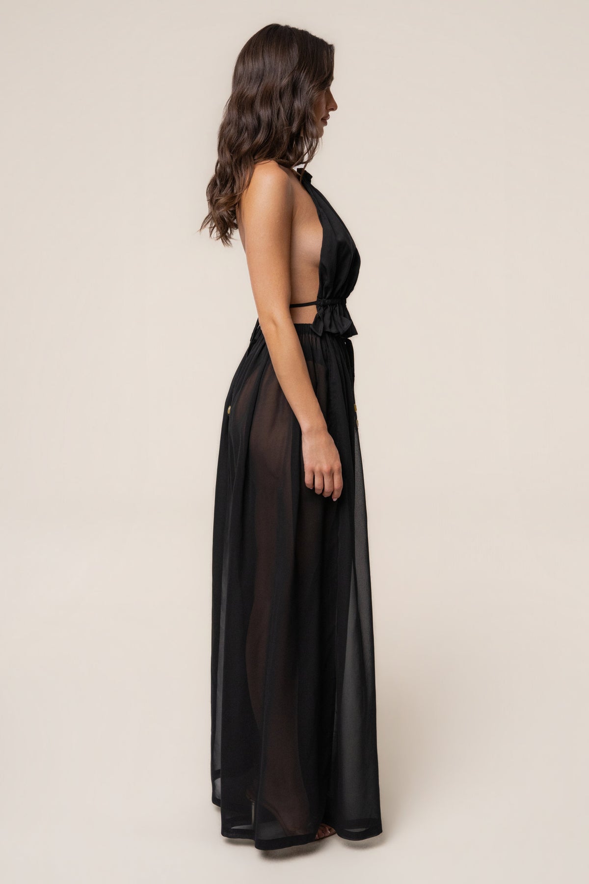 Black Resort Glow Chiffon Pant