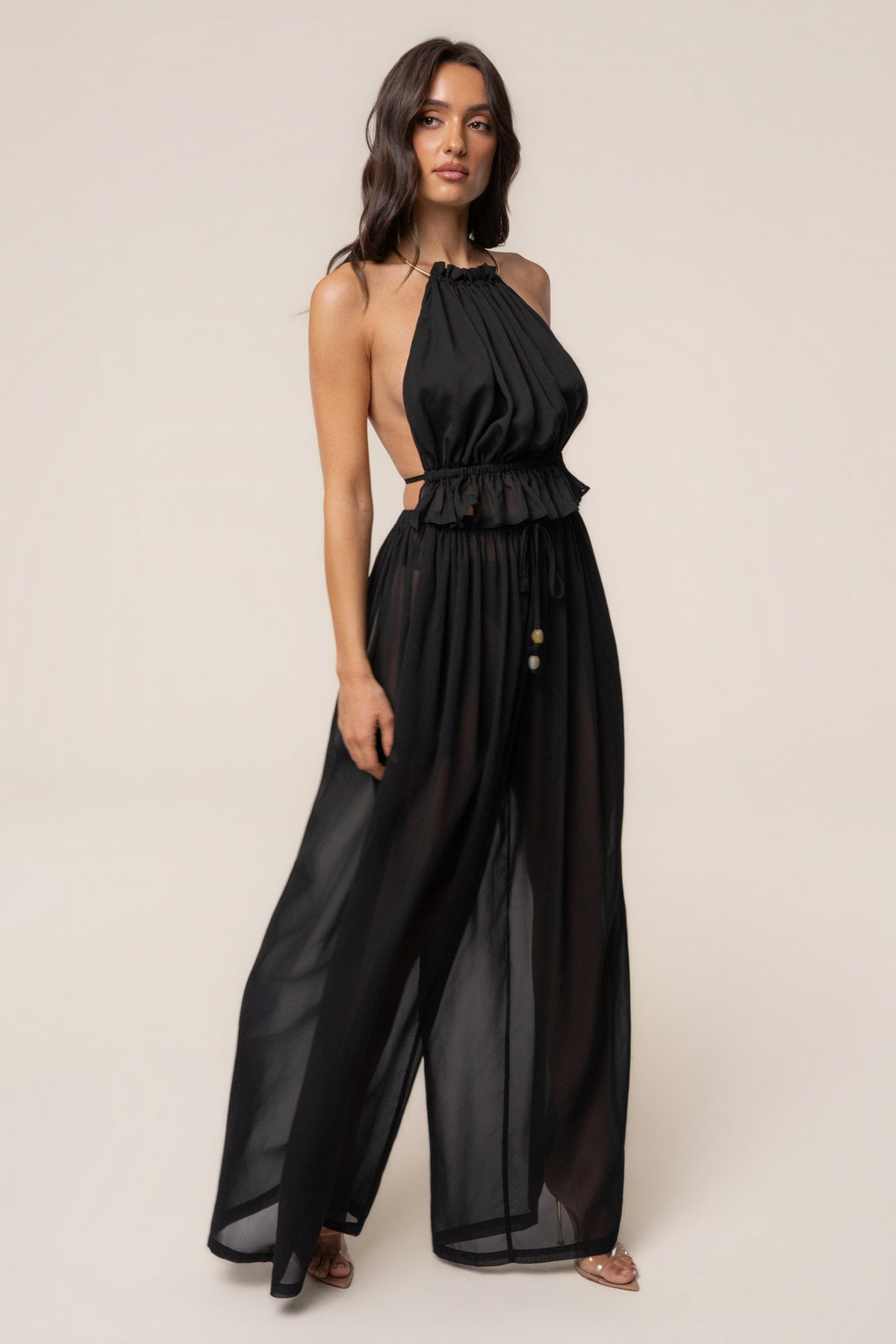 Black Resort Glow Chiffon Pant