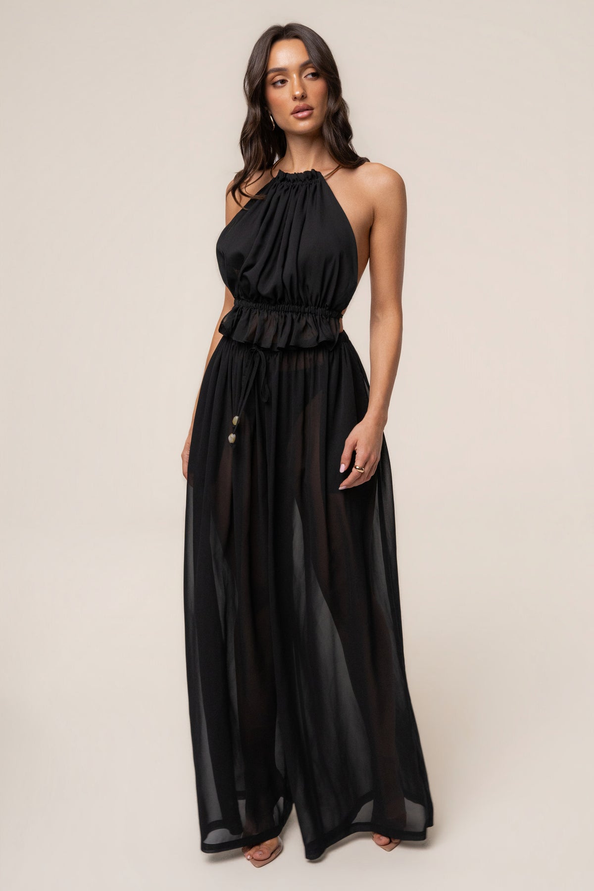 Black Resort Glow Chiffon Pant