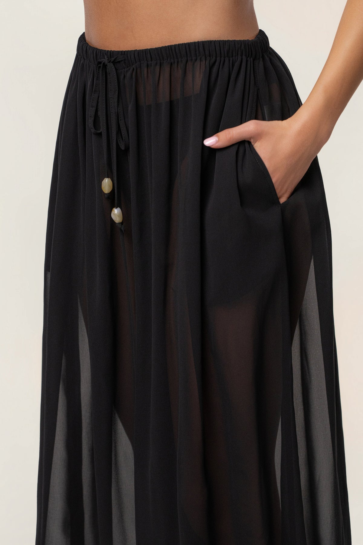 Black Resort Glow Chiffon Pant