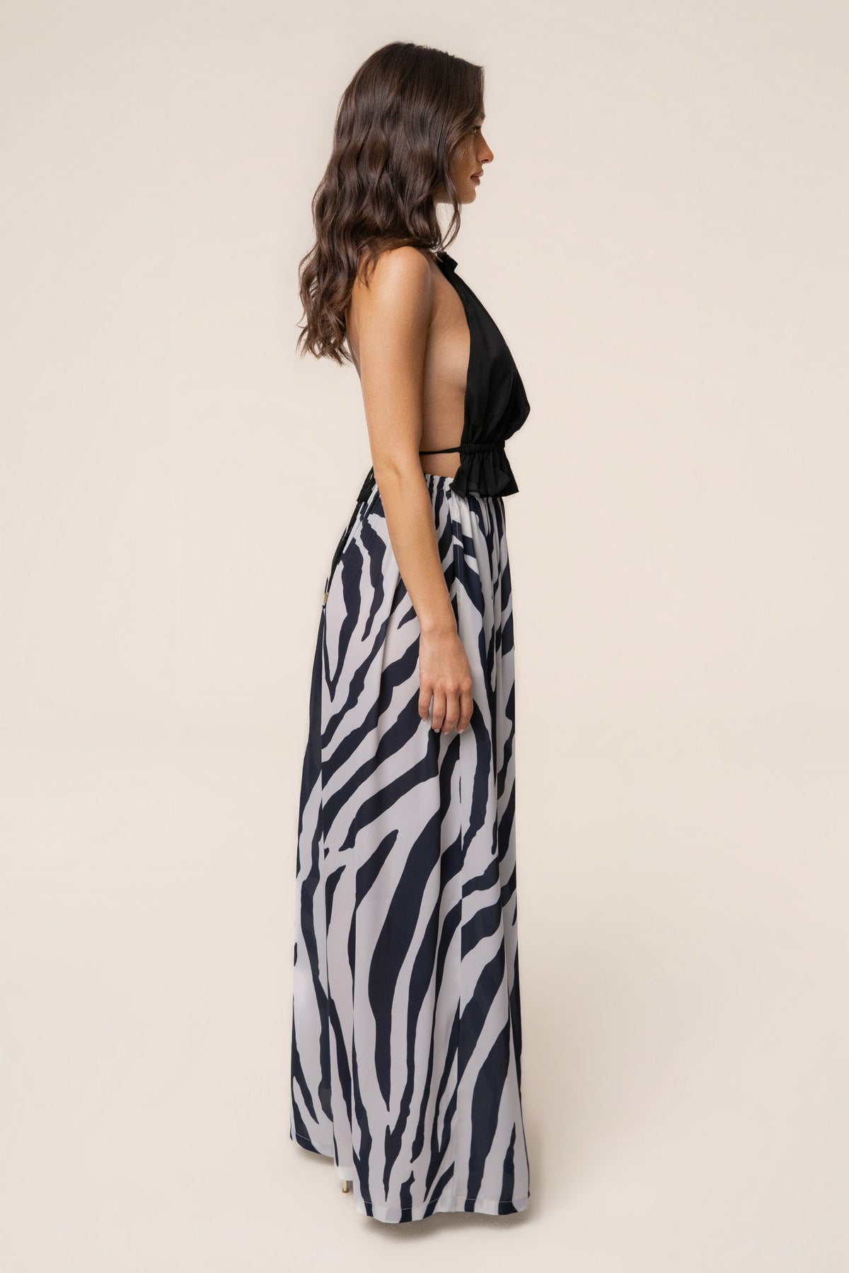 Navy Zebra Resort Glow Chiffon Pant