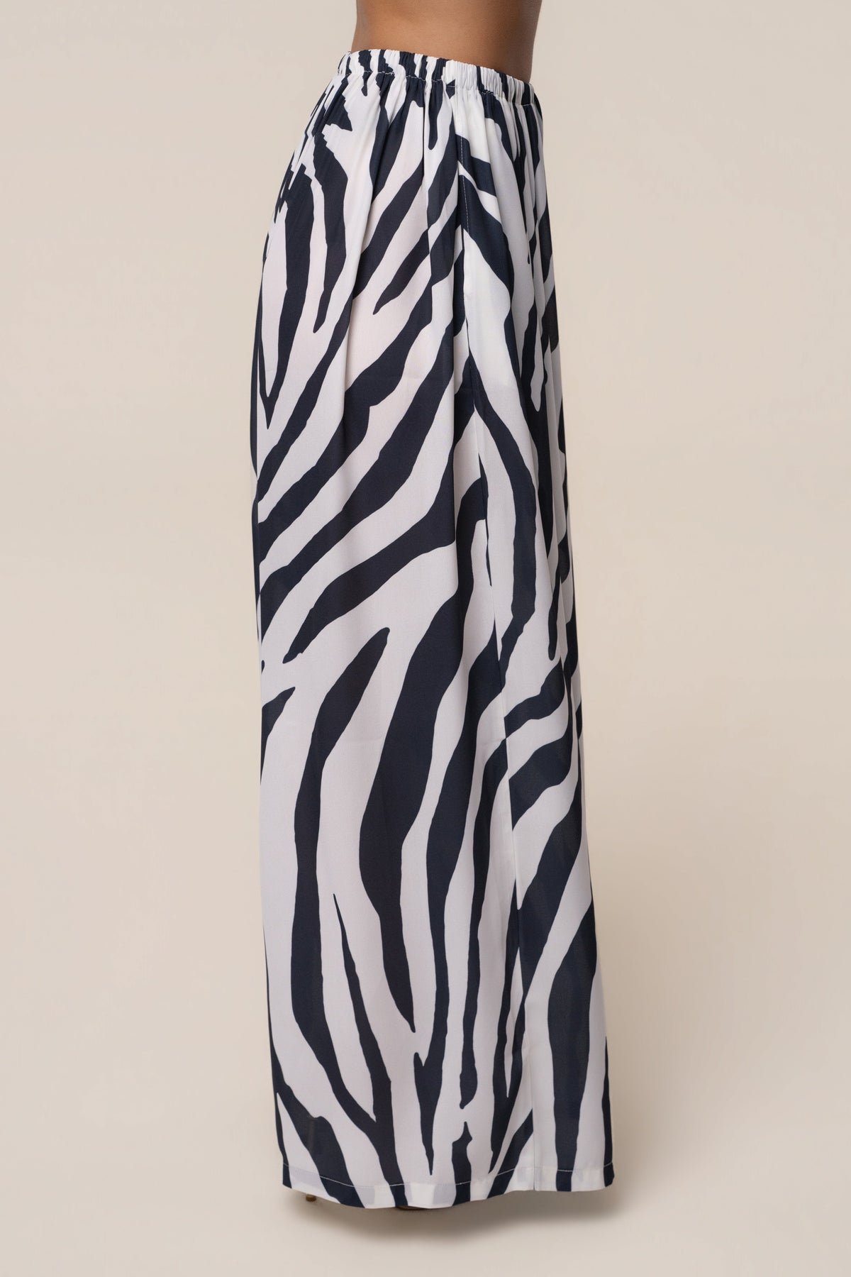 Navy Zebra Resort Glow Chiffon Pant