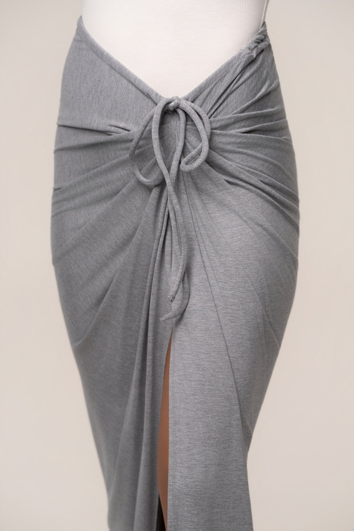 Heather Grey Island Drape Maxi Skirt