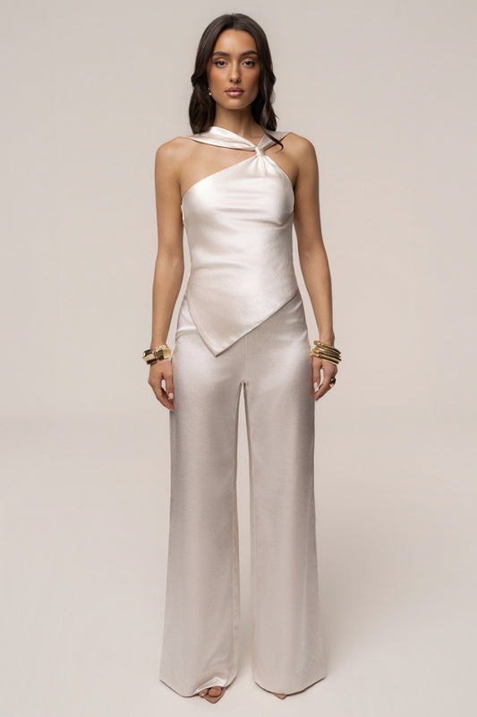 Ivory Premiere One Shoulder Jumpsuit