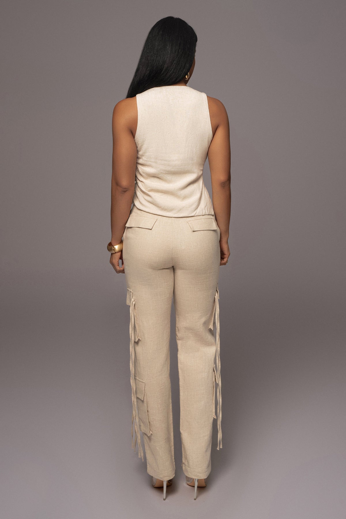 Beige Elicia Linen Top