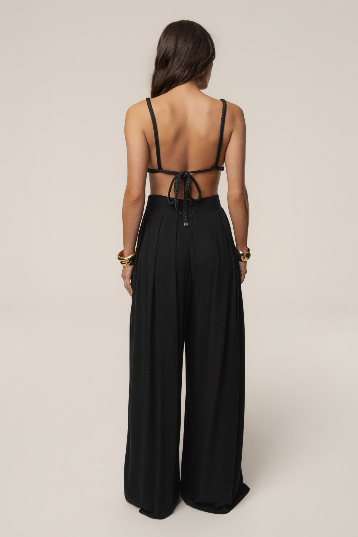 Black After Sunset Pleated Pants