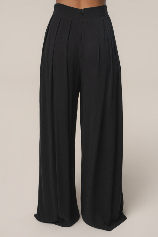 Black After Sunset Pleated Pants