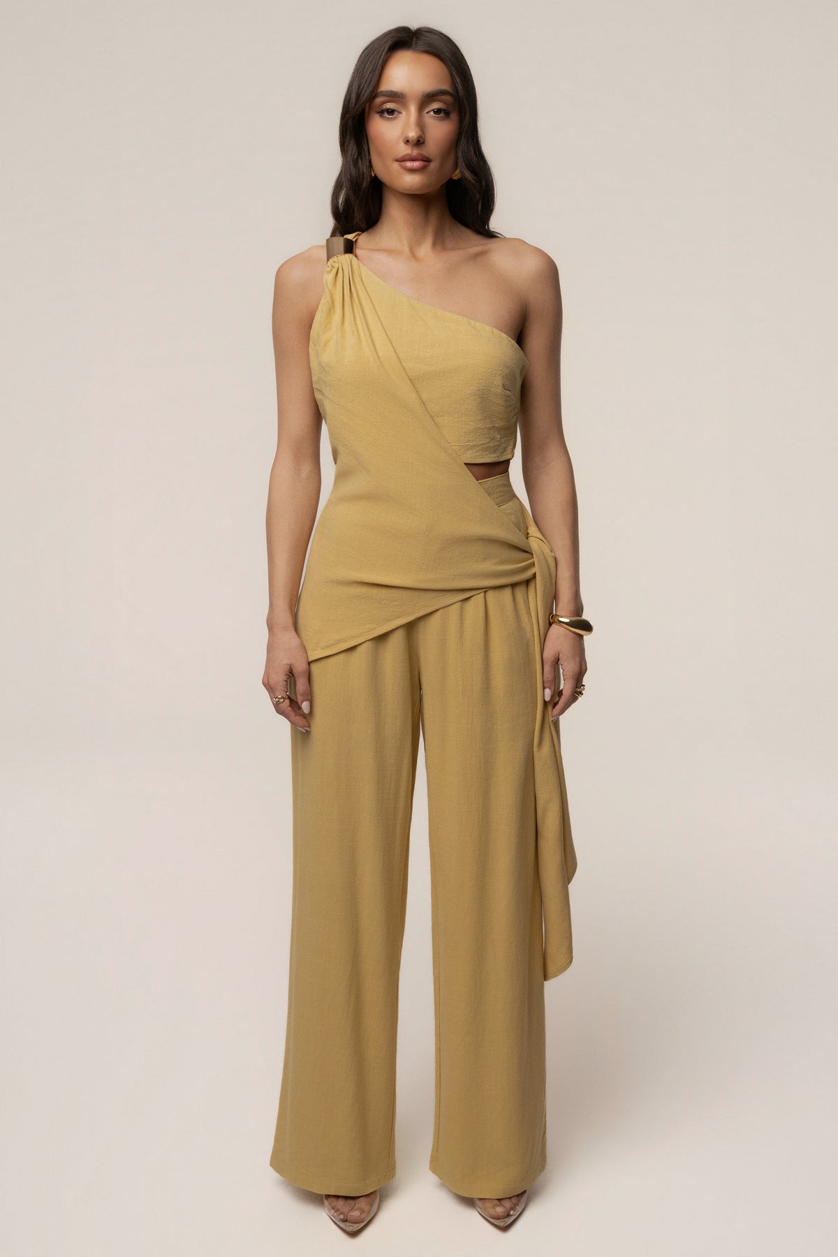 Yellow Thea Linen Pants