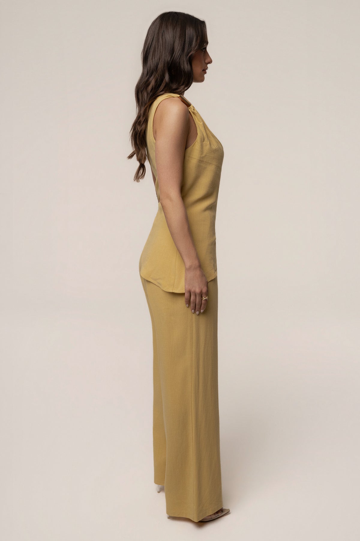 Yellow Thea Linen Pants