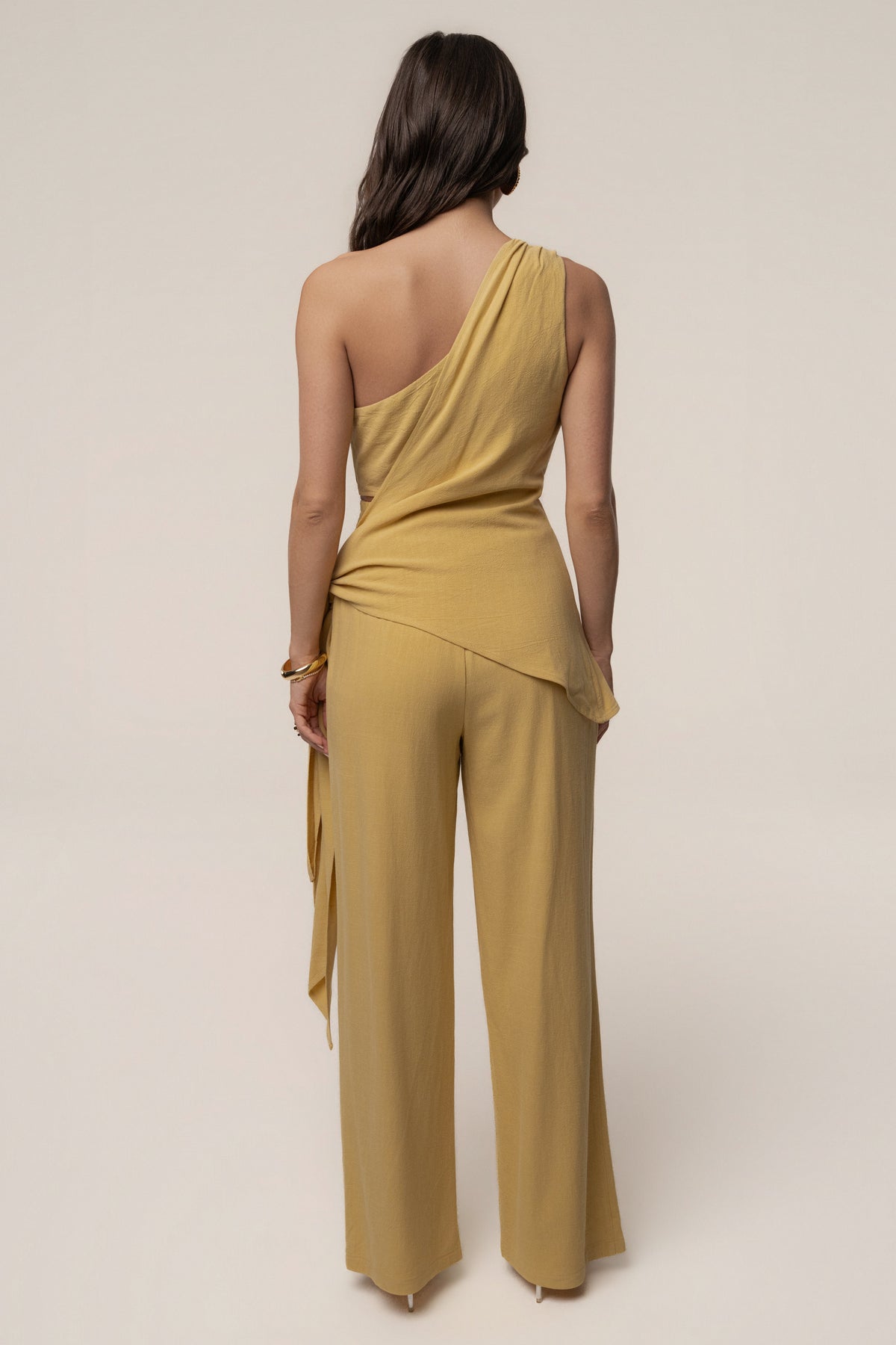 Yellow Palmera One Shoulder Top