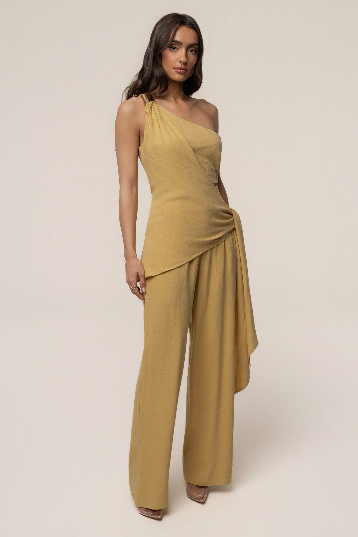 Yellow Thea Linen Pants