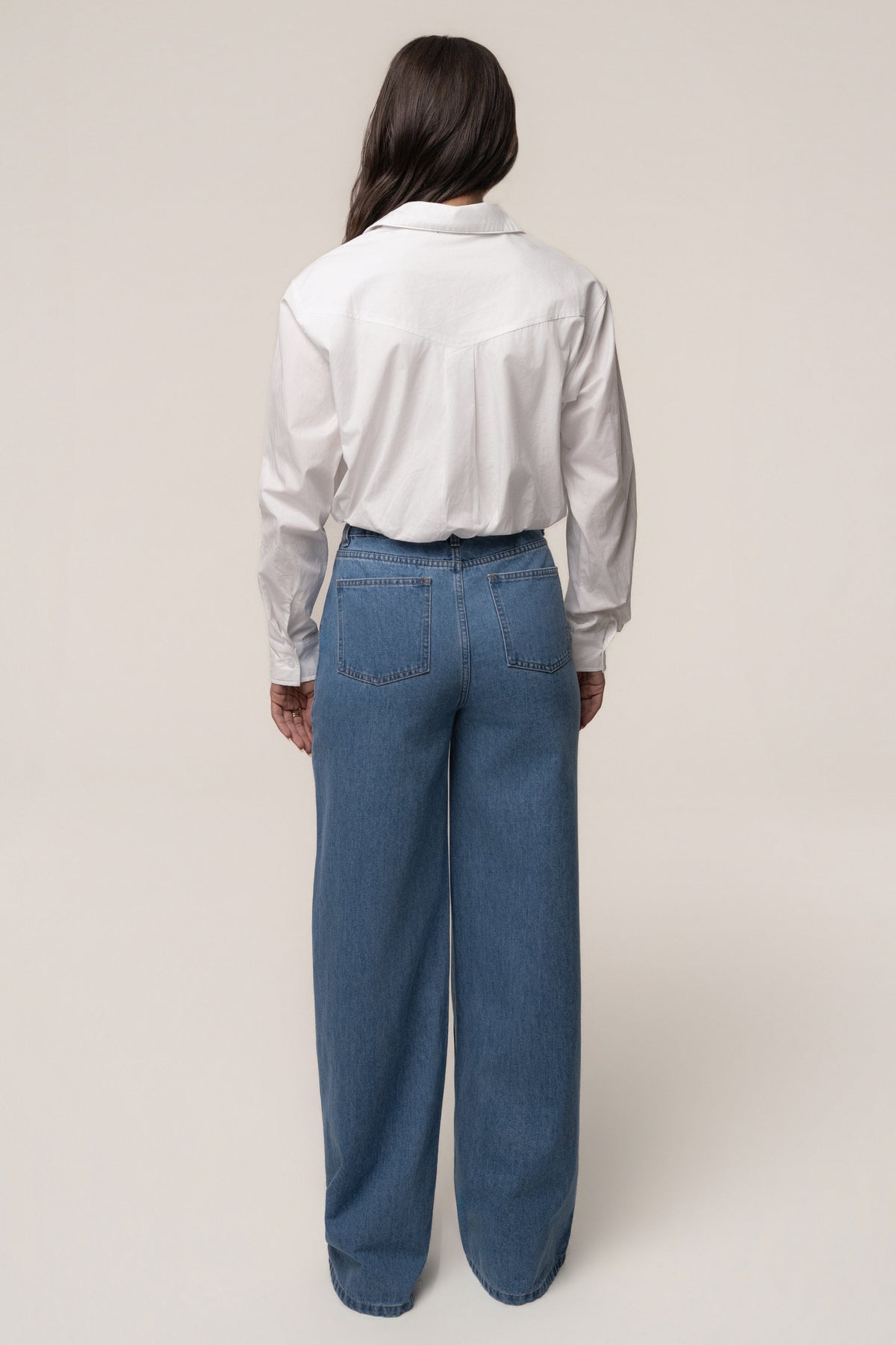 White Minimalist Button Down Crop