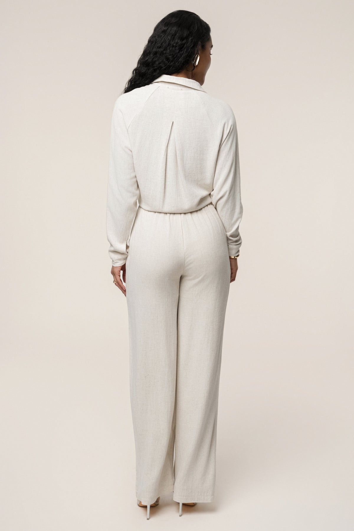 Beige Thea Linen Pants