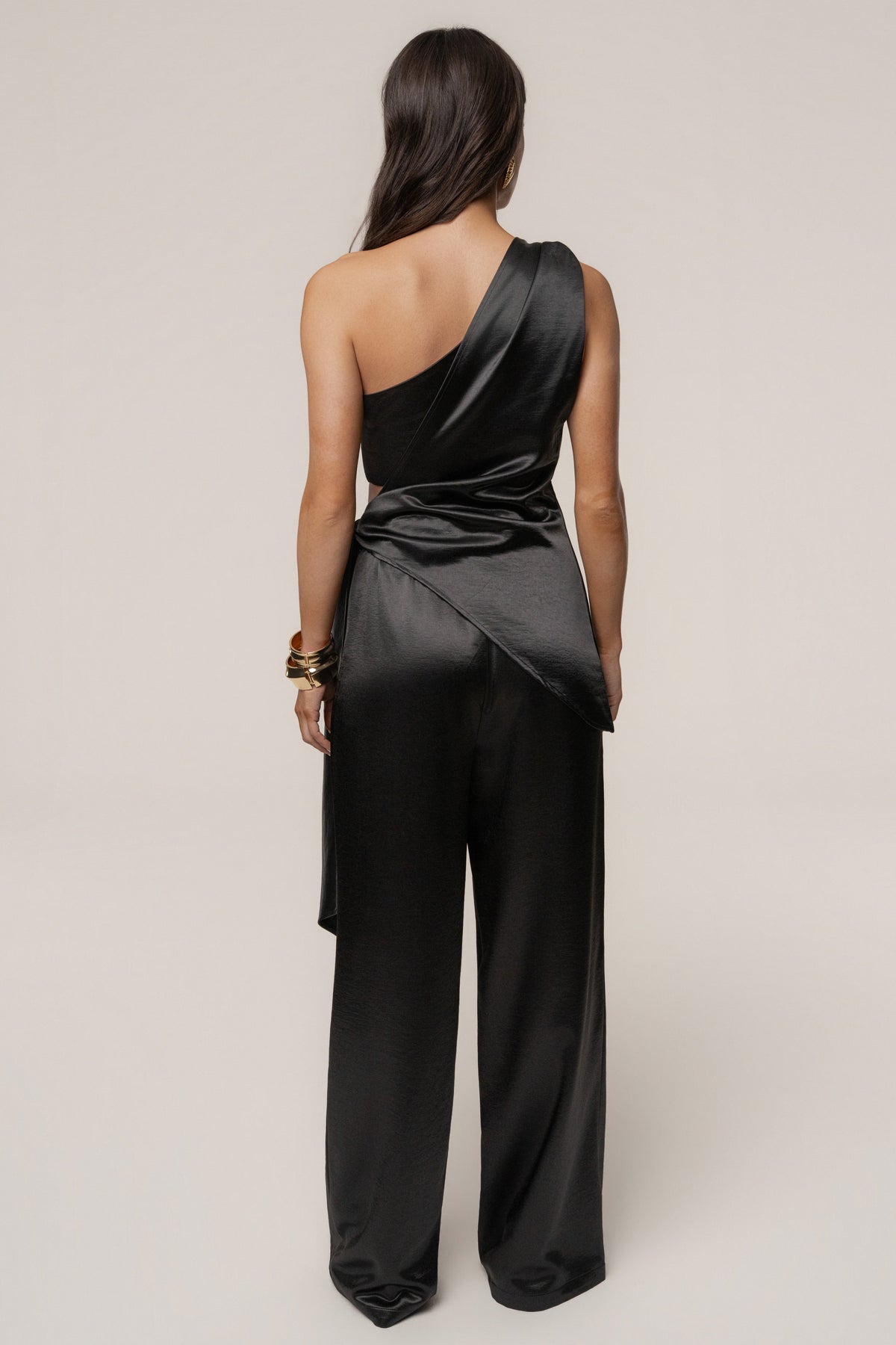 Black Thea Satin Pants