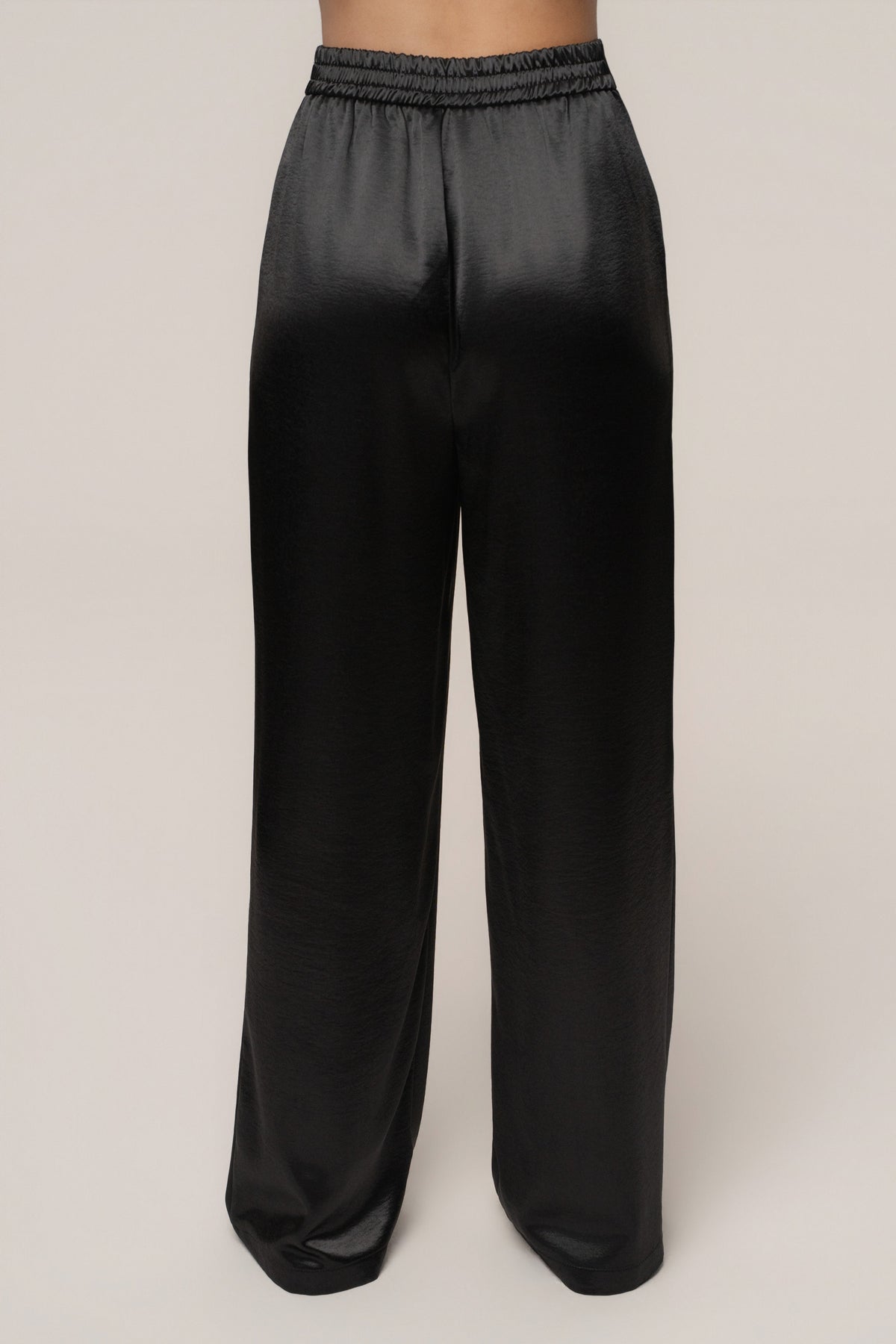 Black Thea Satin Pants