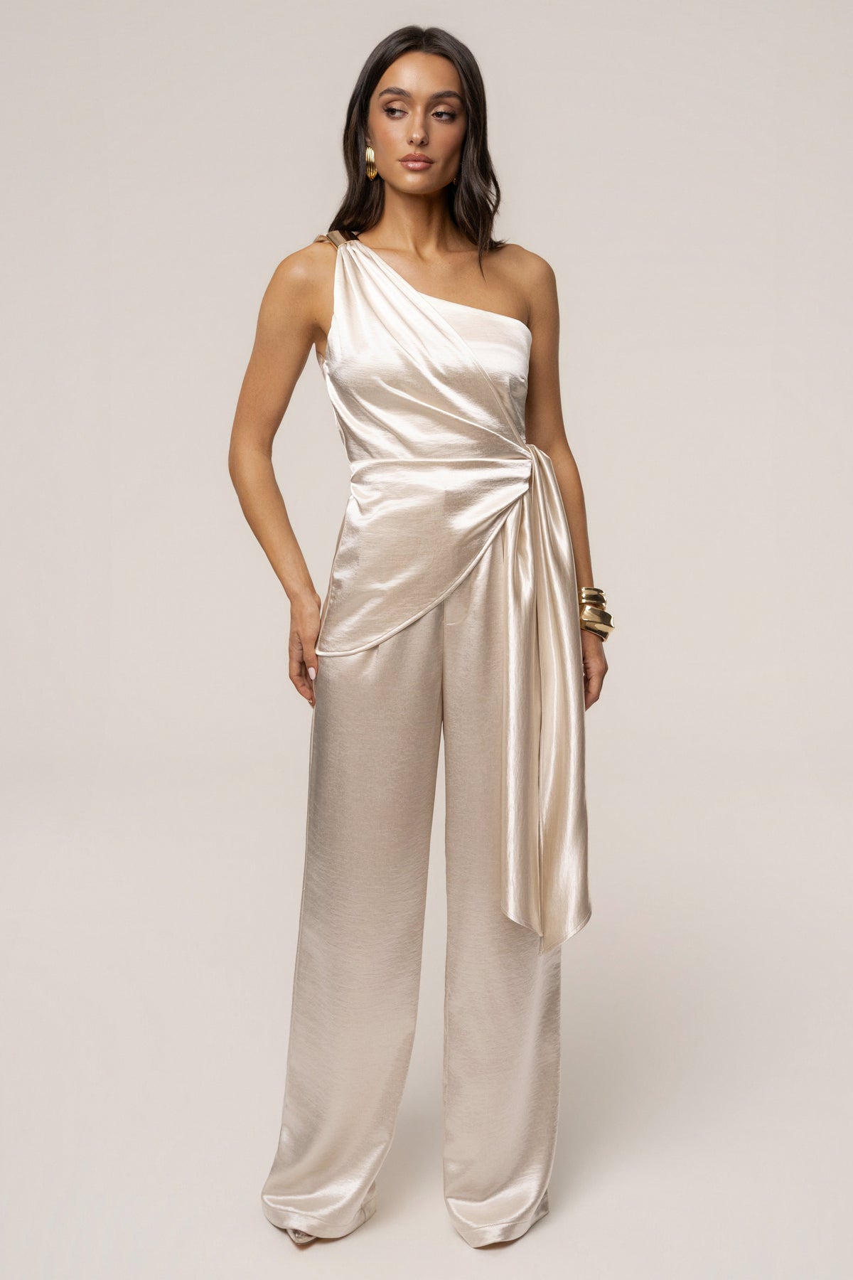 Ivory Thea Satin Pants