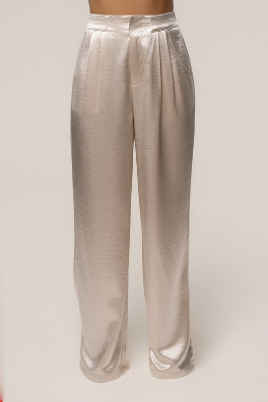 Ivory Thea Satin Pants