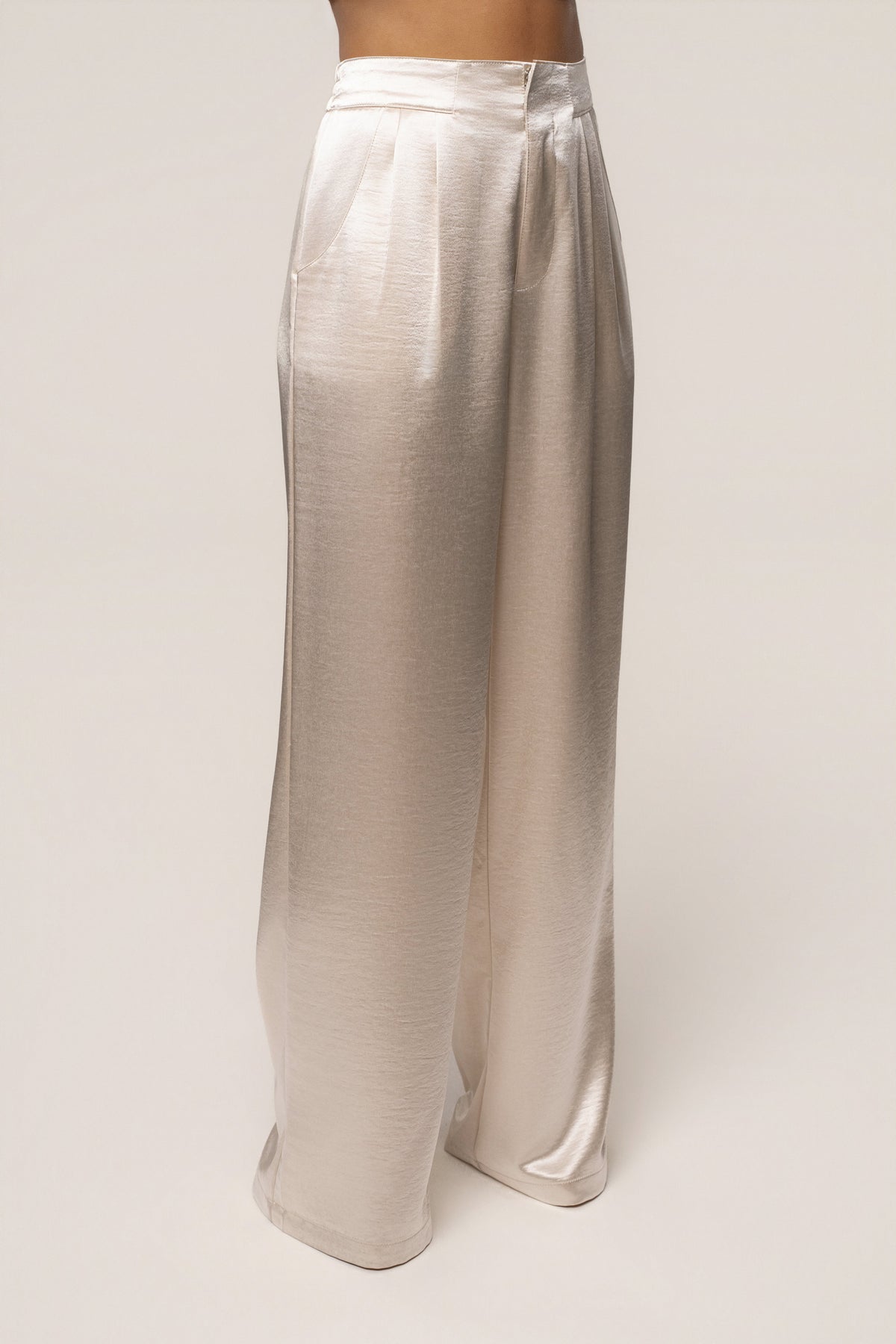 Ivory Thea Satin Pants
